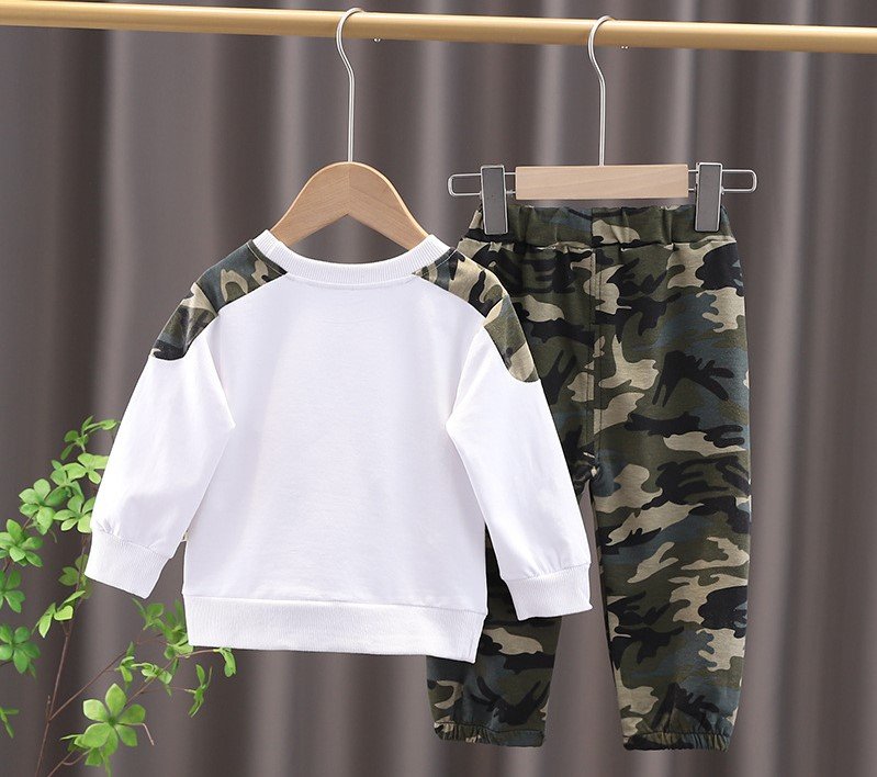 Urban Kidz army print woolen cotton sweatshirt & pant