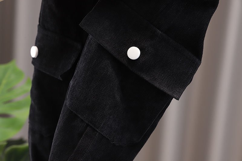 Urban Kidz plain corduroy fabric with 2 pockets black jacket & pant