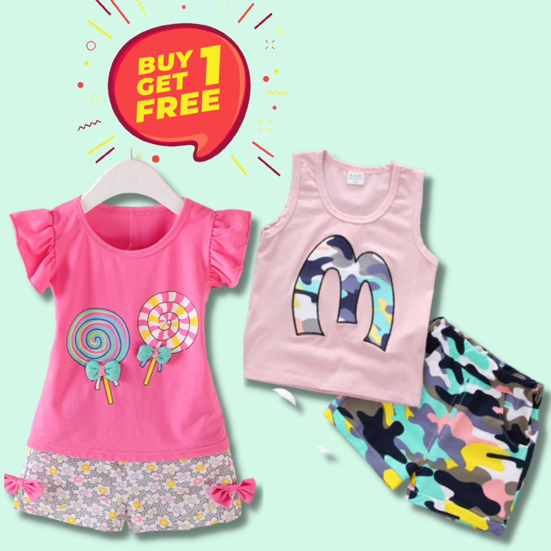 Buy Candy Printed Girls Top With Shorts Get Baby Sleeveless Vest And Short Free