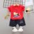 Car Printed Baby Boy Round Neck Cotton T-shirt and Short