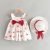 Baby Girl Dress Cherry Patch Cute Comfortable Cotton Frock Casual Baby Dress With Straw Hat